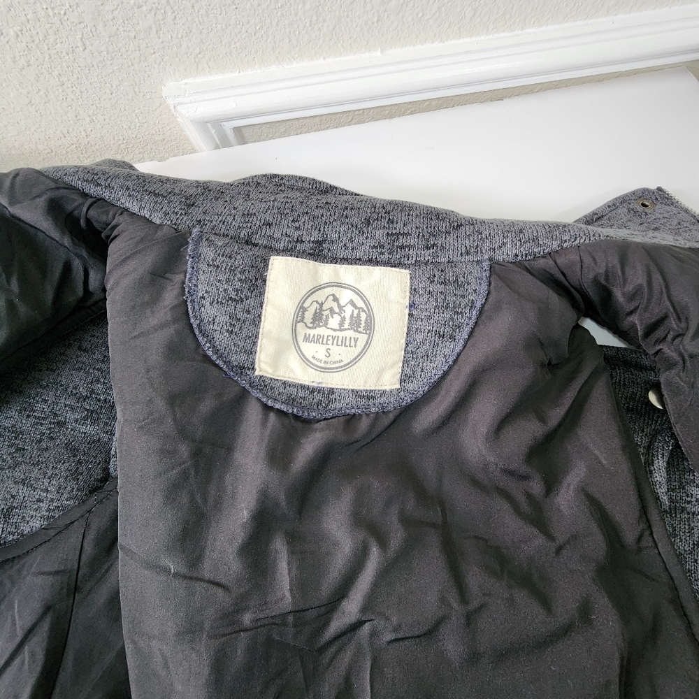 Marleylilly Women Gray  Quilted HHL Monogrammed Vest Size S - Picture 9 of 16